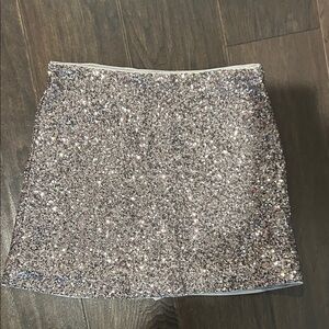 Abercrombie & Fitch Glittering Silver Mini Skort